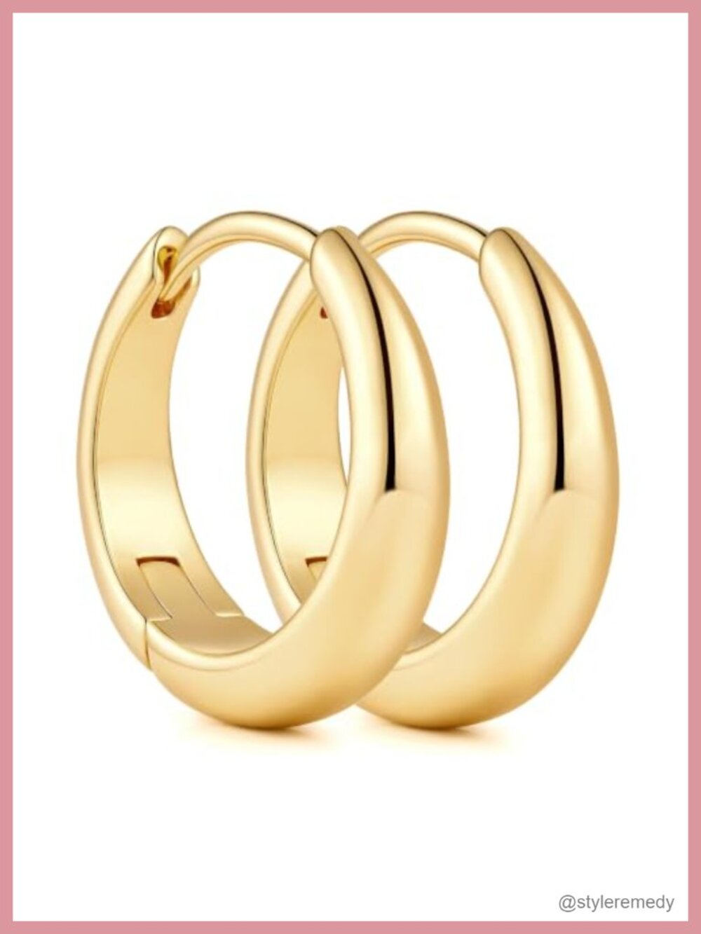 14K Gold Plated Hoop Earrings Women Lightweight 13mm 18mm 22mm